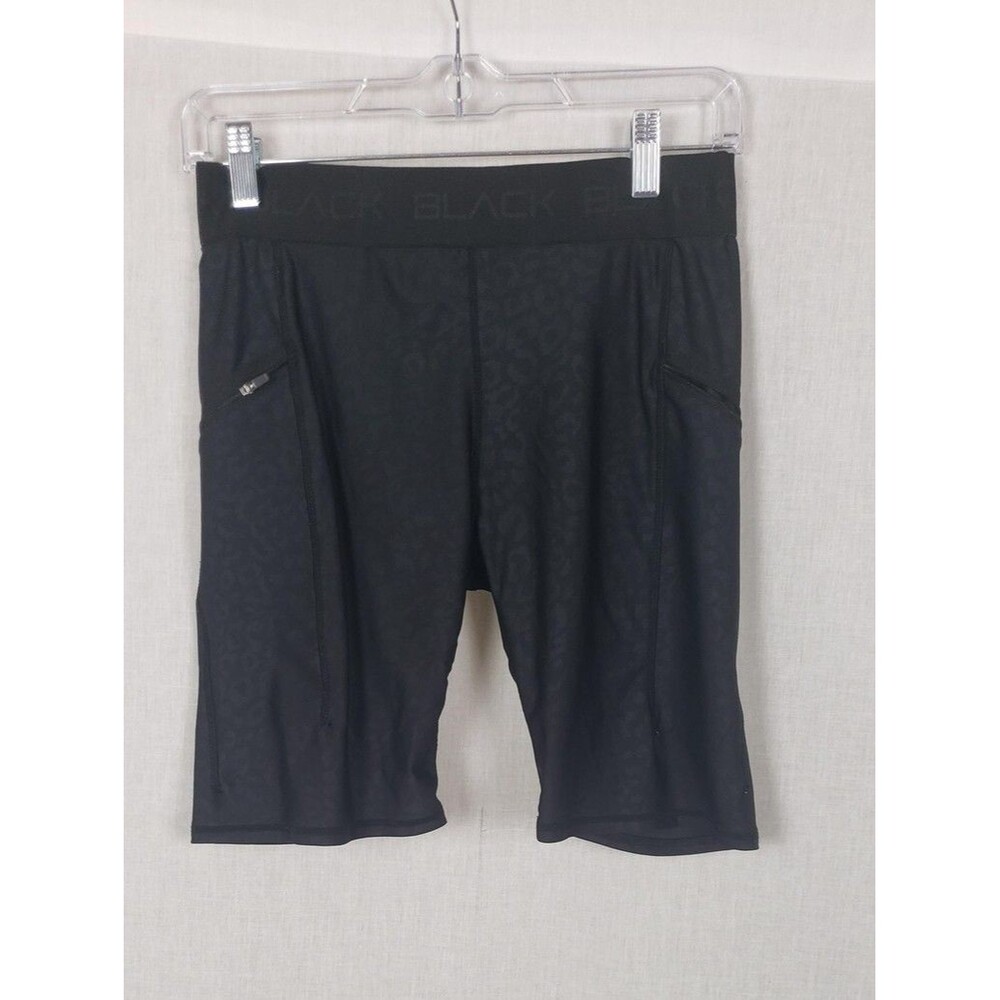 Actively Black Compression Shorts Womens L Black‎ Zip Pockets Performance